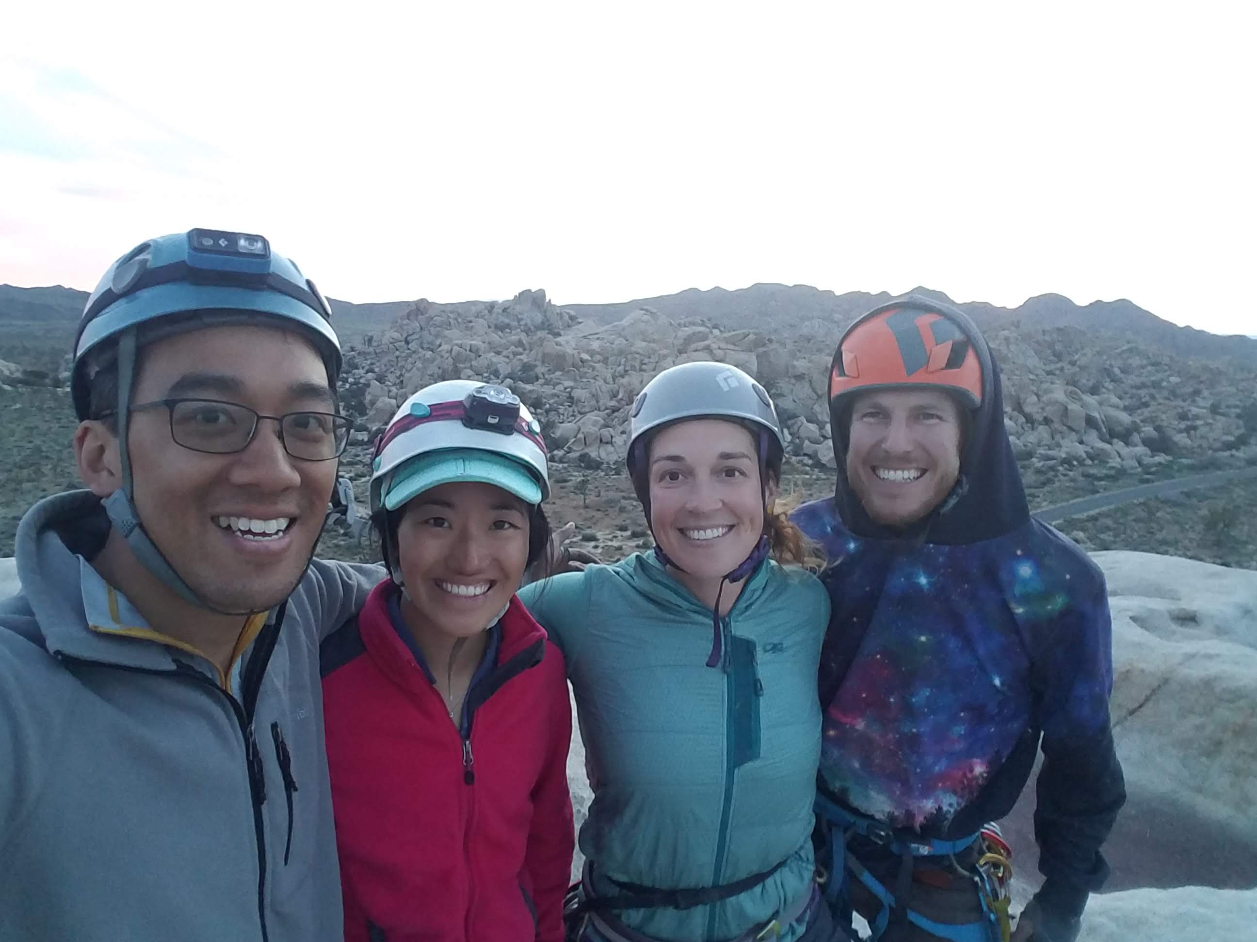 Two of our rad neighbors, Abby and Bickel, and us on the top of Intersection Rock.