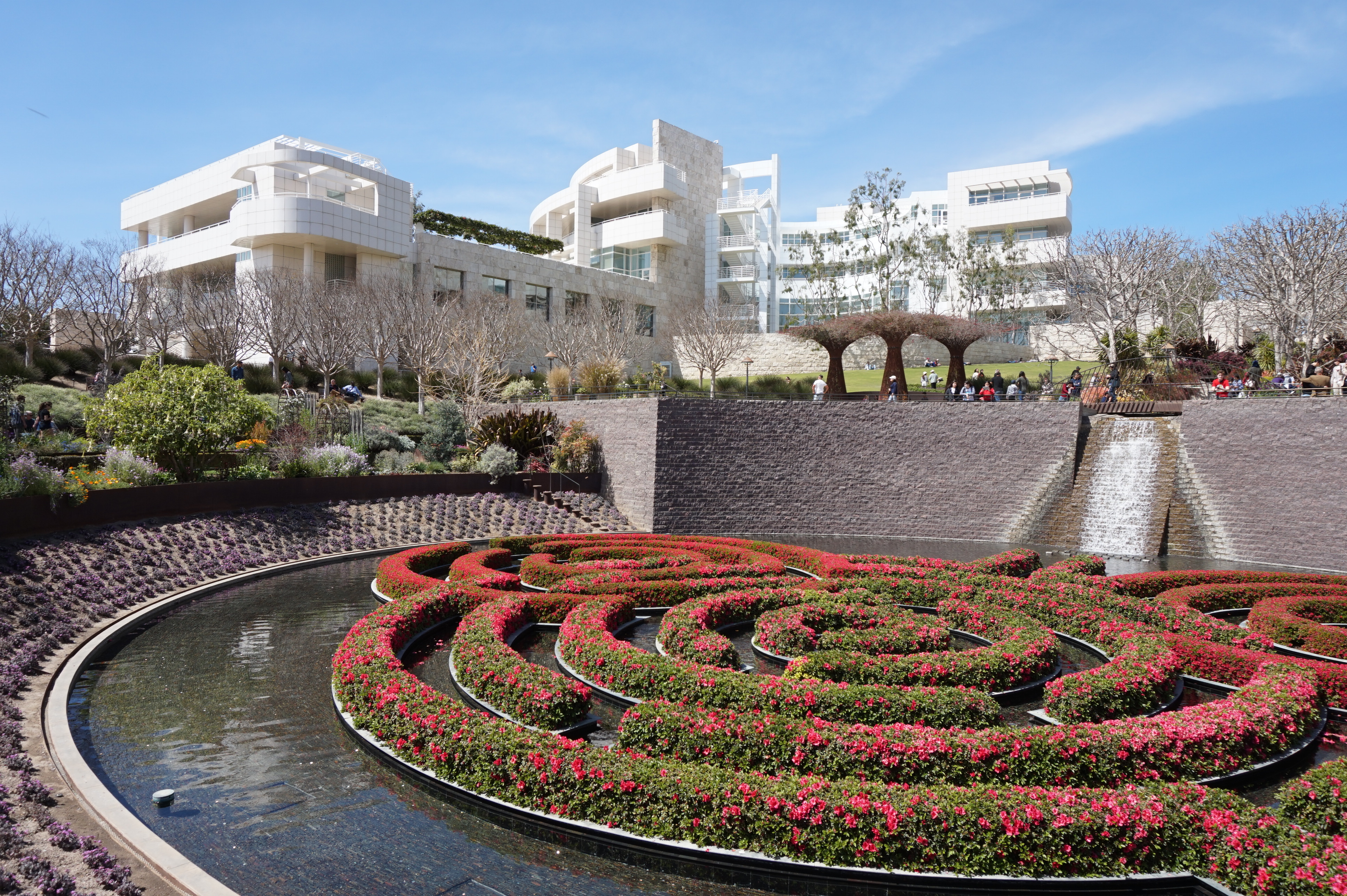 Garden of the <a href='http://www.getty.edu/' target='_blank'>Getty Center</a>. The Garden is as much a part of the museum as the art collection. Years ago, when I was maybe 6, we went to the Getty. It was great to go back. Admission is free. After parking, you ride a little tram up to the Center, which is perched on a hill overlooking LA. The whole place is stunning.