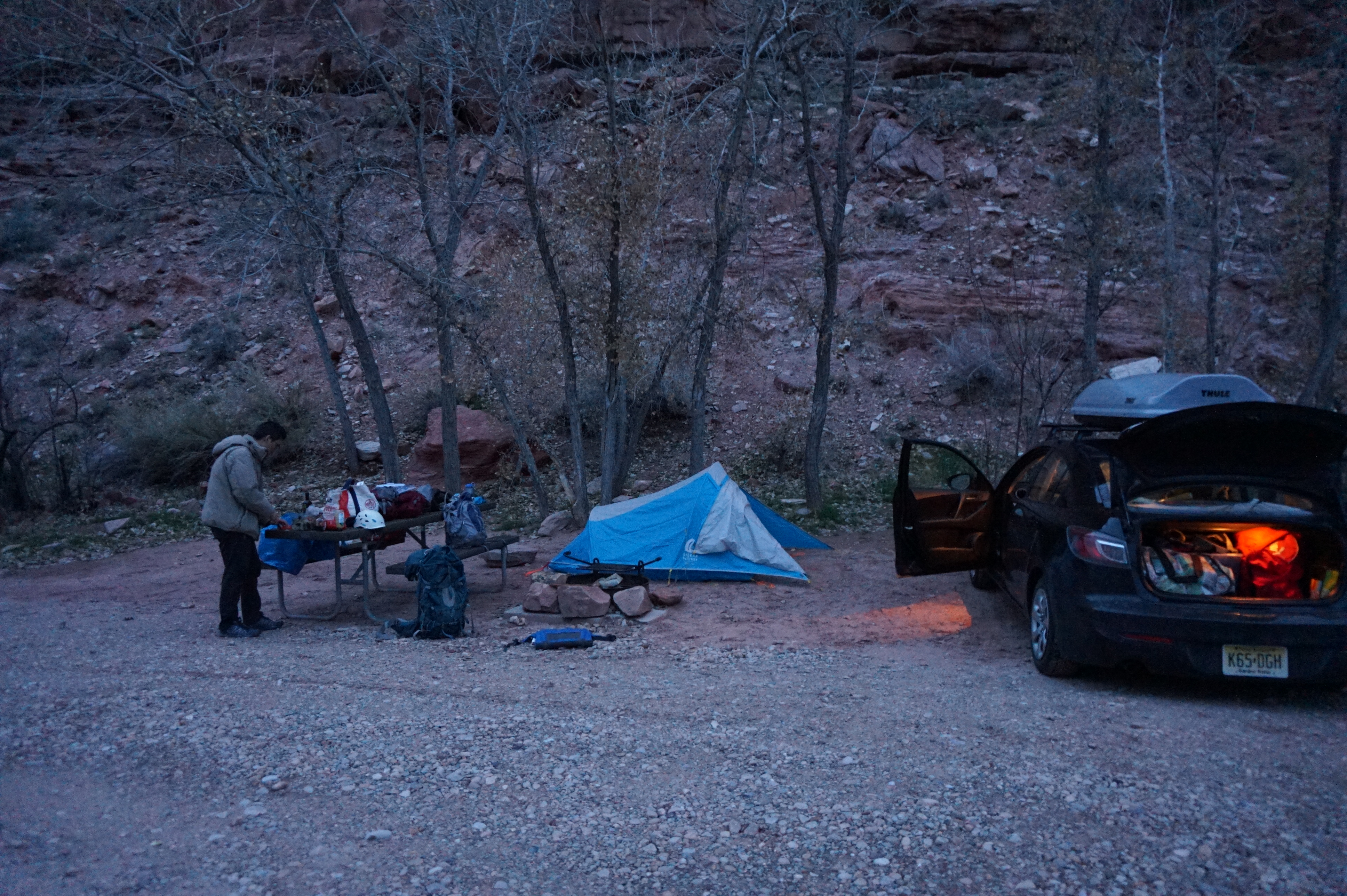 First night camping on the road-trip!