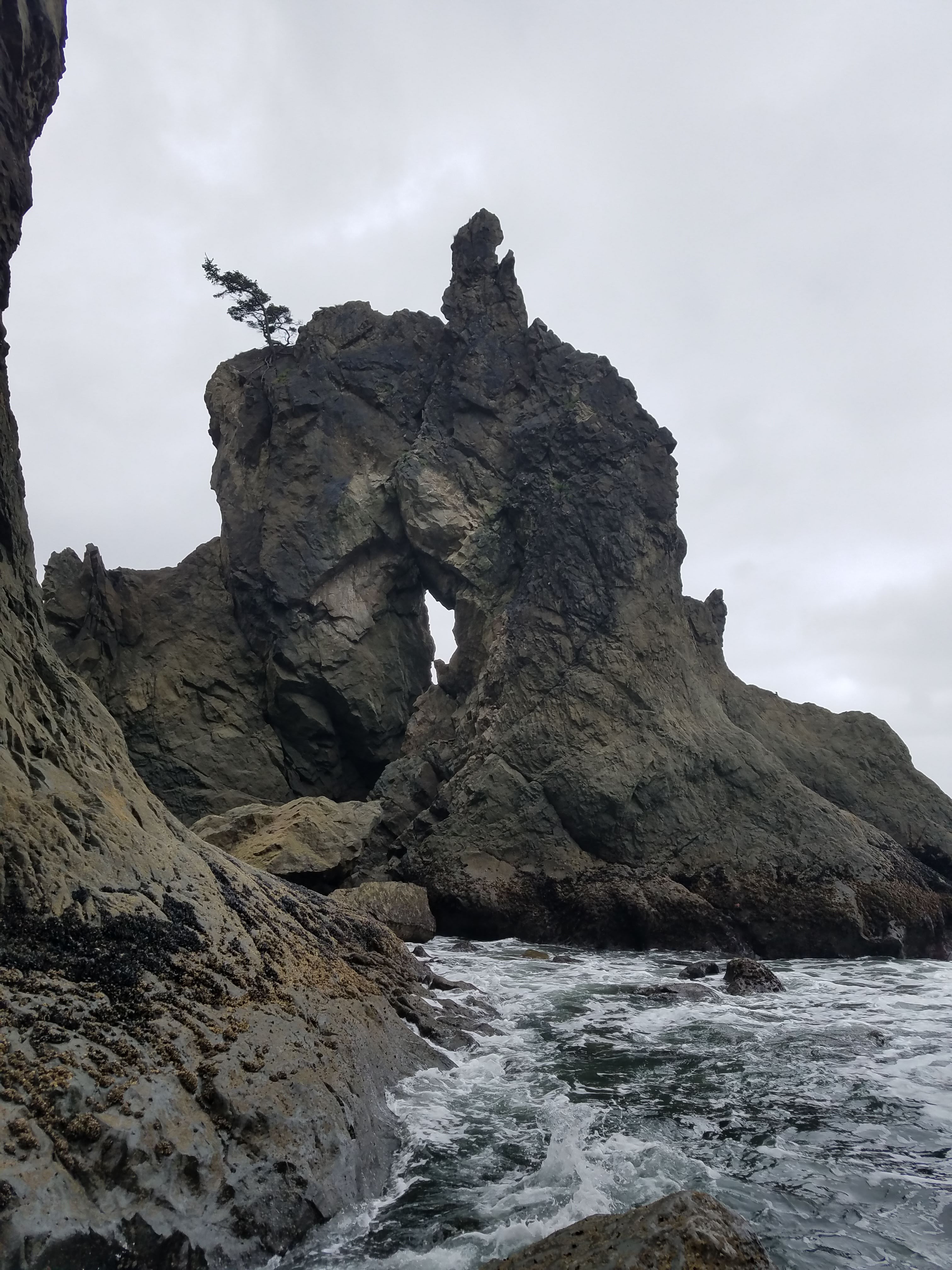 Cool arch inside a sea stack.