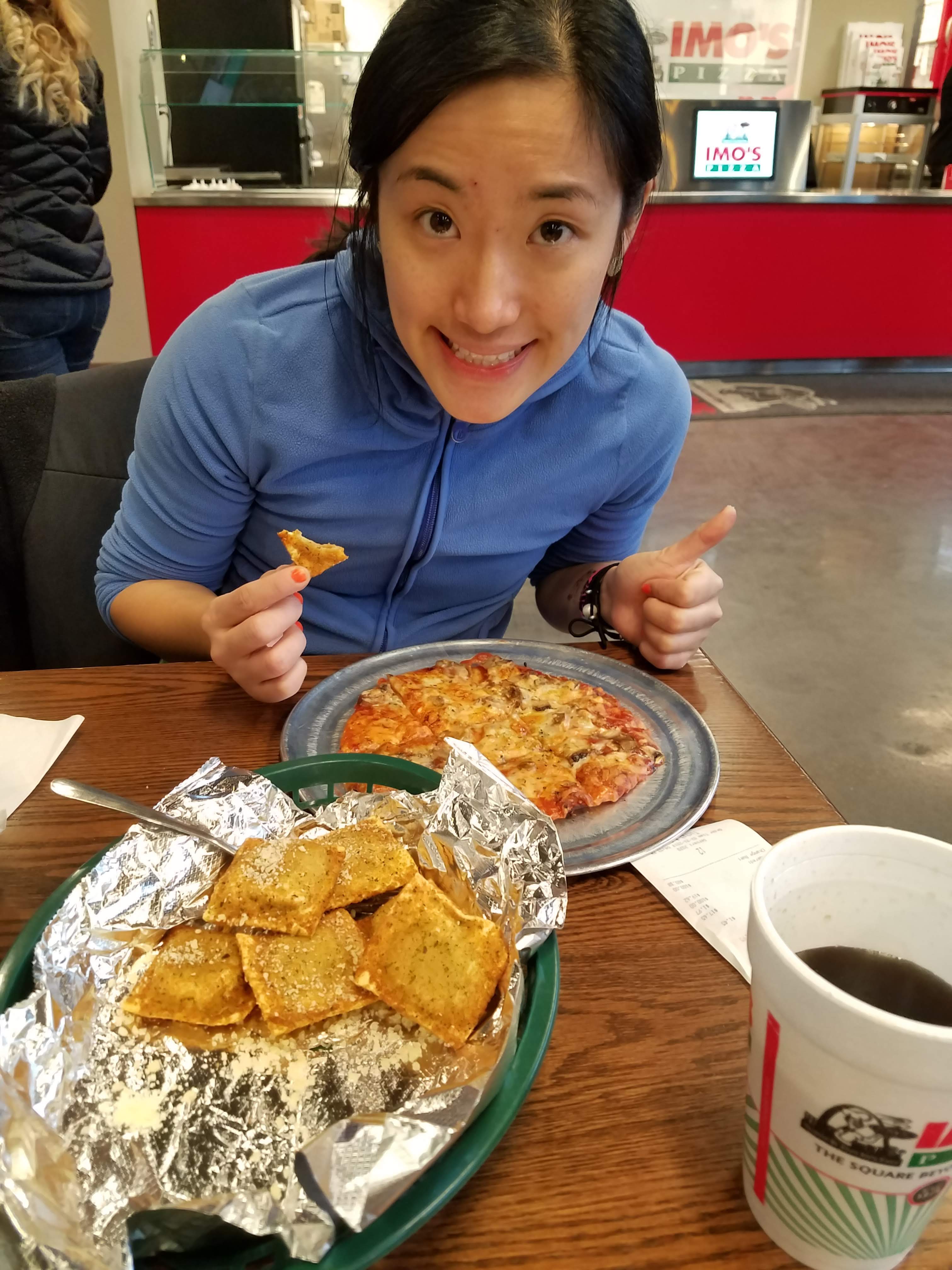 Toasted Ravioli and Imo's Pizza